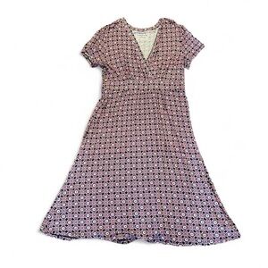 Croft & Barrow Pink and Black Patterned Midi Dress